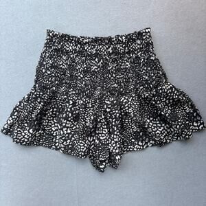 SEA New York Sz Small Women's smocked Calla cheetah print‎ shorts EUC